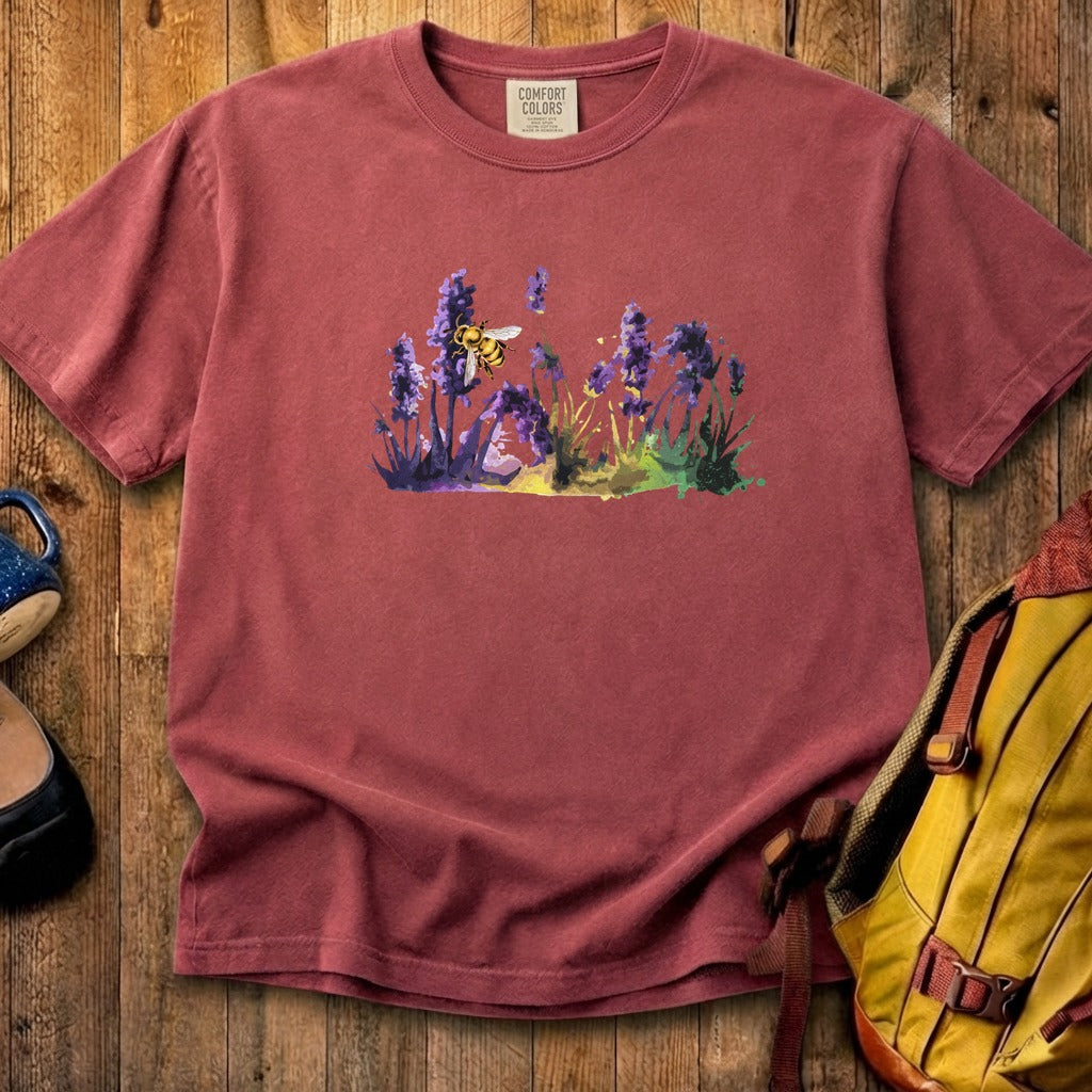 Watercolor Bee in a Meadow Cotton T-Shirt