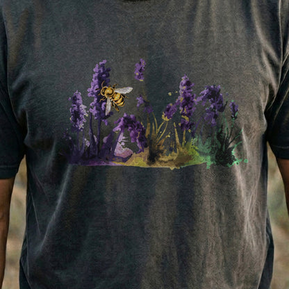 Watercolor Bee in a Meadow Cotton T-Shirt