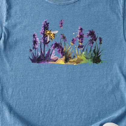 Watercolor Bee in a Meadow Kids Cotton T-Shirt