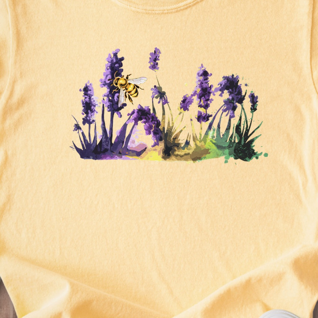 Watercolor Bee in a Meadow Kids Cotton T-Shirt