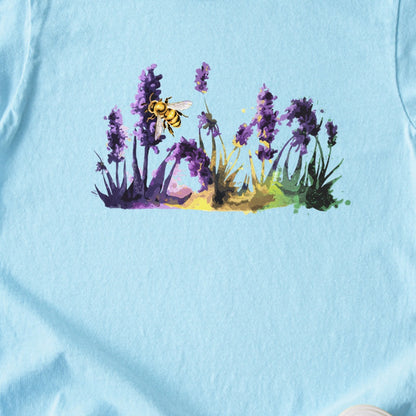 Watercolor Bee in a Meadow Kids Cotton T-Shirt