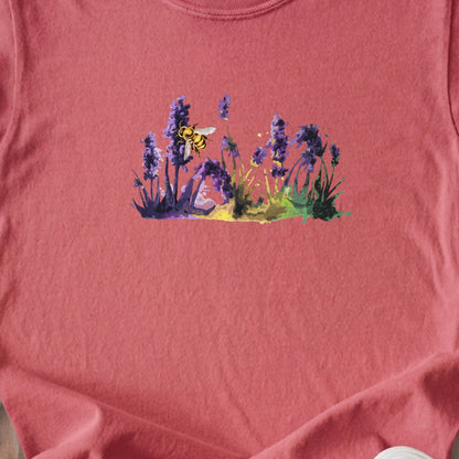 Watercolor Bee in a Meadow Kids Cotton T-Shirt