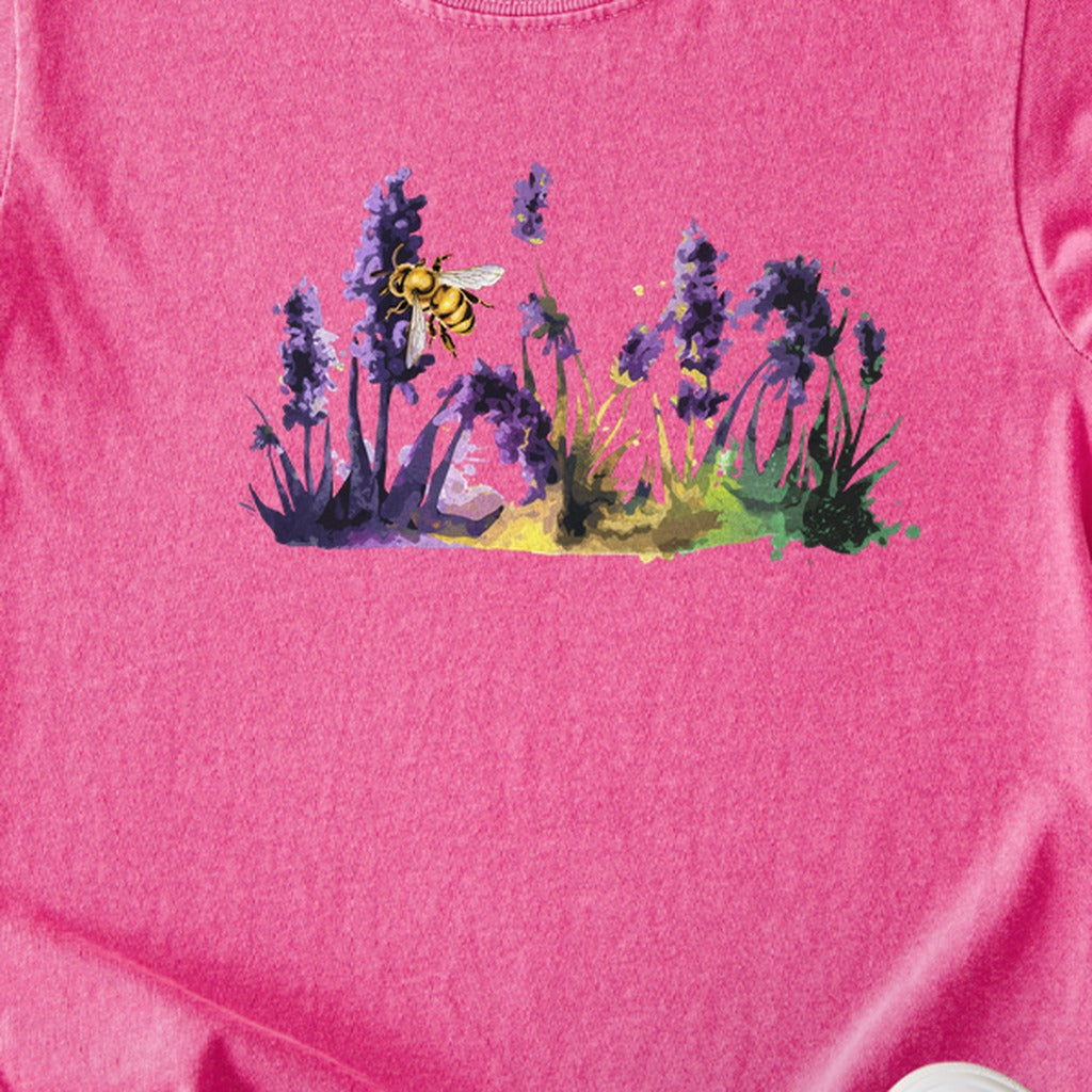 Watercolor Bee in a Meadow Kids Cotton T-Shirt