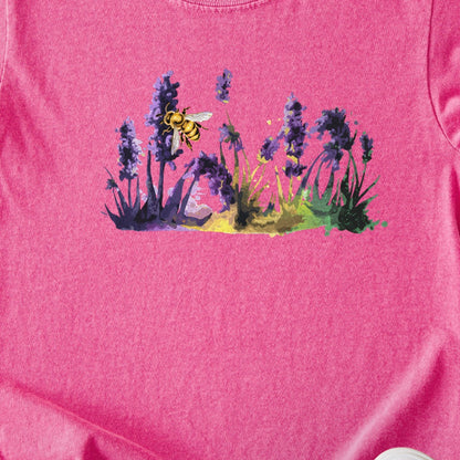 Watercolor Bee in a Meadow Kids Cotton T-Shirt