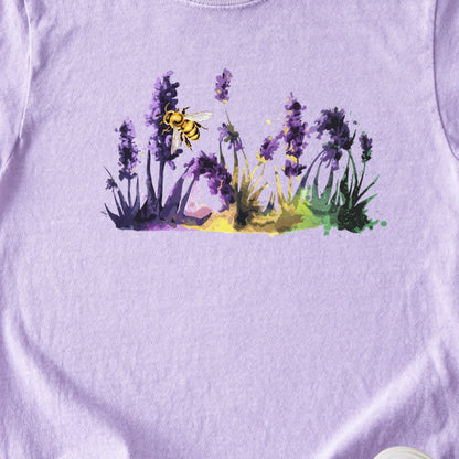 Watercolor Bee in a Meadow Kids Cotton T-Shirt