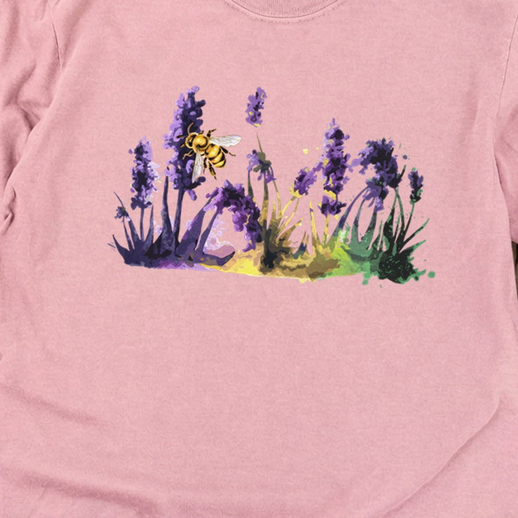 Watercolor Bee in a Meadow Cotton Long Sleeve