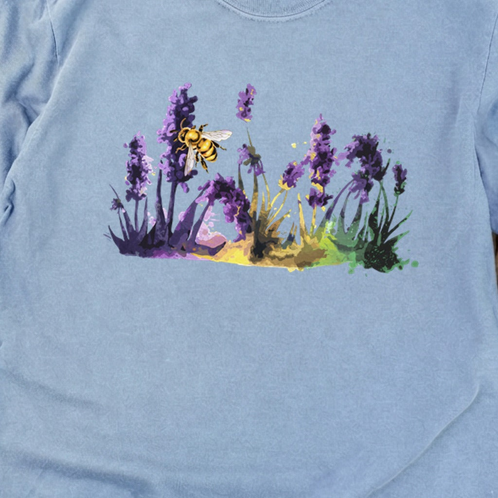 Watercolor Bee in a Meadow Cotton Long Sleeve