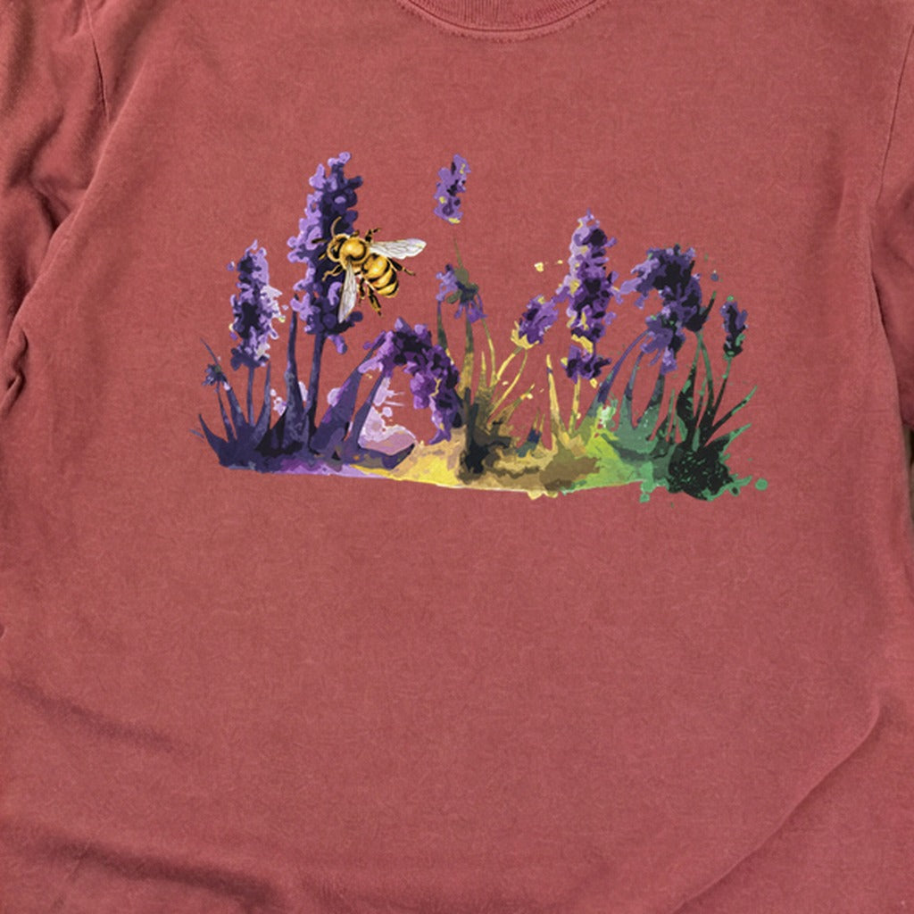 Watercolor Bee in a Meadow Cotton Long Sleeve