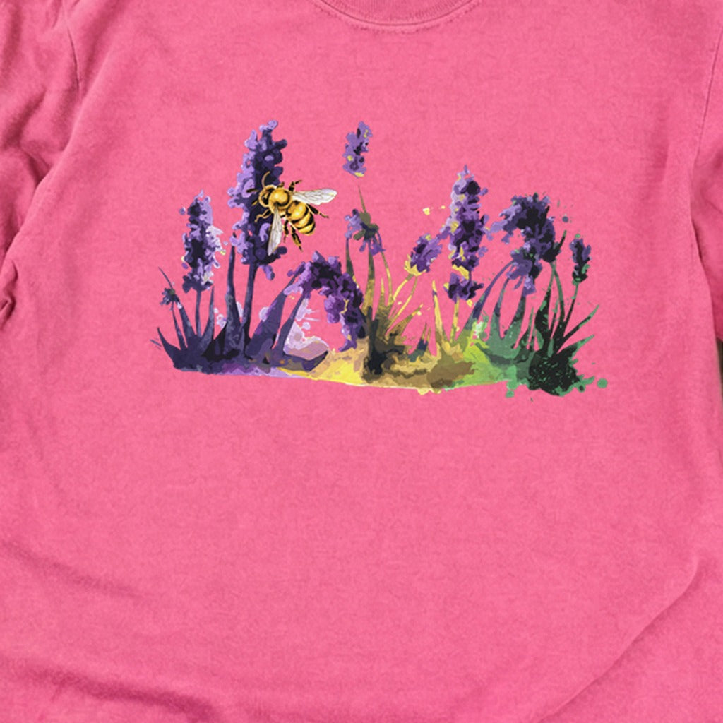 Watercolor Bee in a Meadow Cotton Long Sleeve