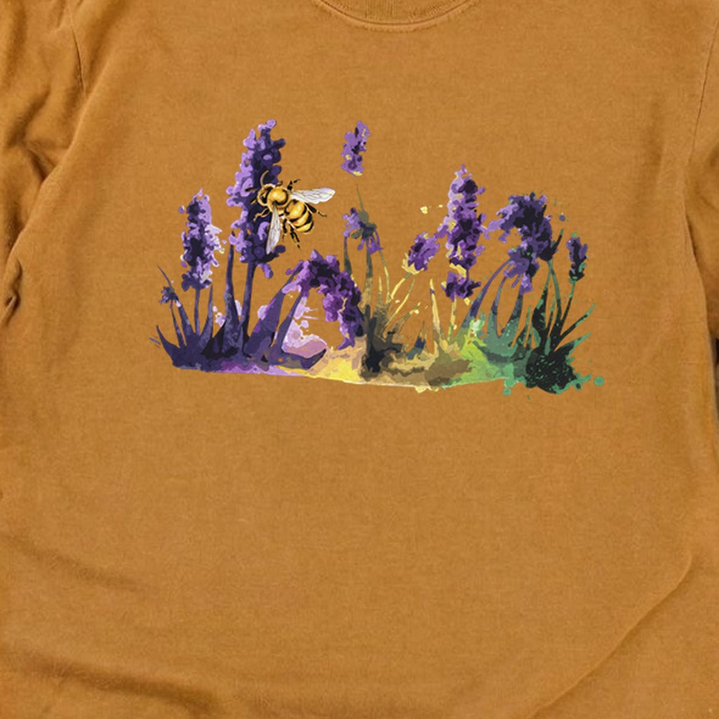 Watercolor Bee in a Meadow Cotton Long Sleeve