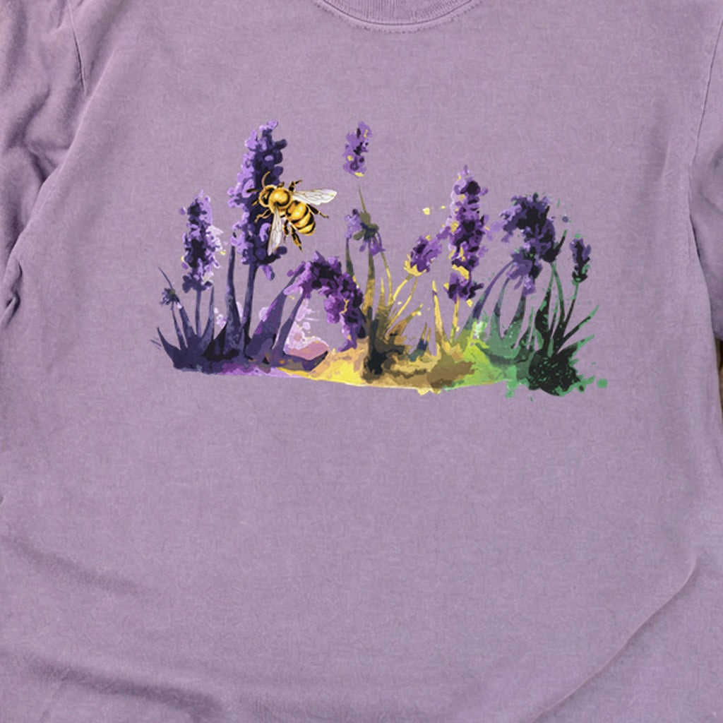 Watercolor Bee in a Meadow Cotton Long Sleeve