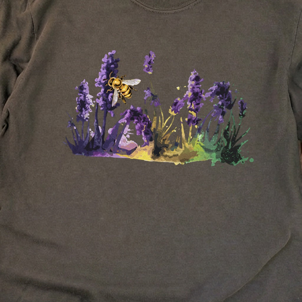 Watercolor Bee in a Meadow Cotton Long Sleeve