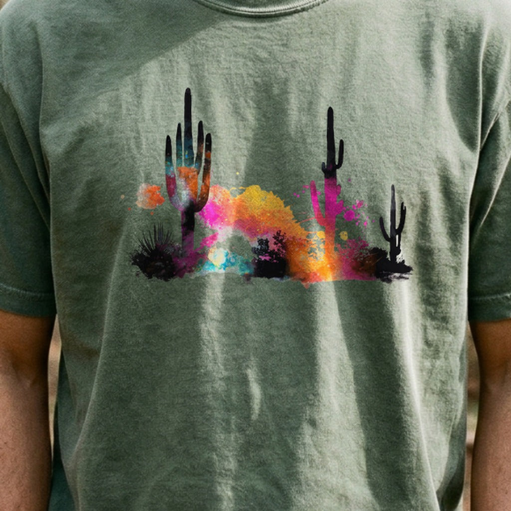Watercolor Cactus Desert Cotton T-Shirt