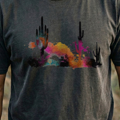 Watercolor Cactus Desert Cotton T-Shirt