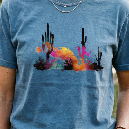 Watercolor Cactus Desert Cotton T-Shirt