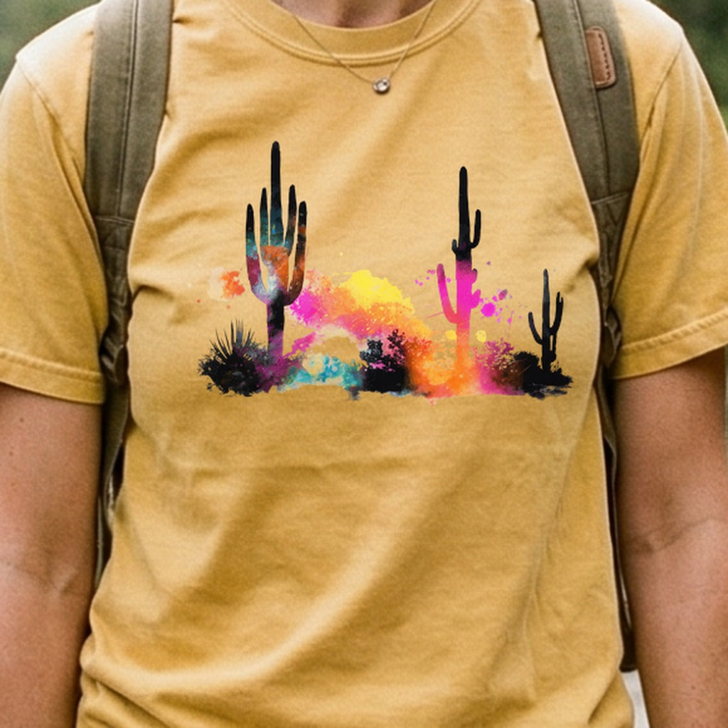 Watercolor Cactus Desert Cotton T-Shirt