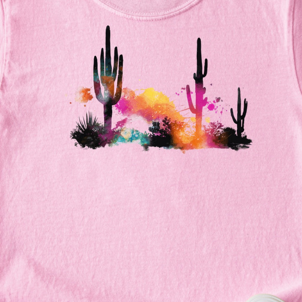 Watercolor Cactus Desert Kids Cotton T-Shirt