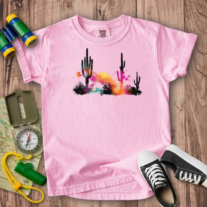 Watercolor Cactus Desert Kids Cotton T-Shirt