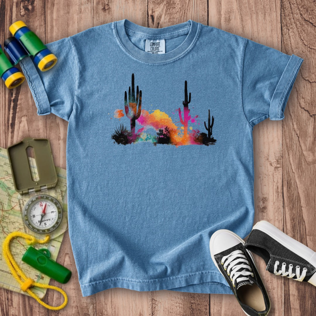 Watercolor Cactus Desert Kids Cotton T-Shirt