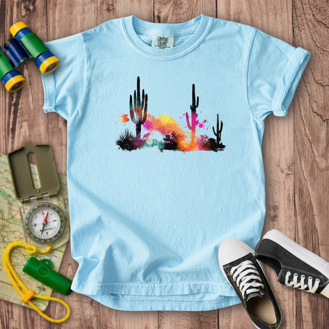 Watercolor Cactus Desert Kids Cotton T-Shirt