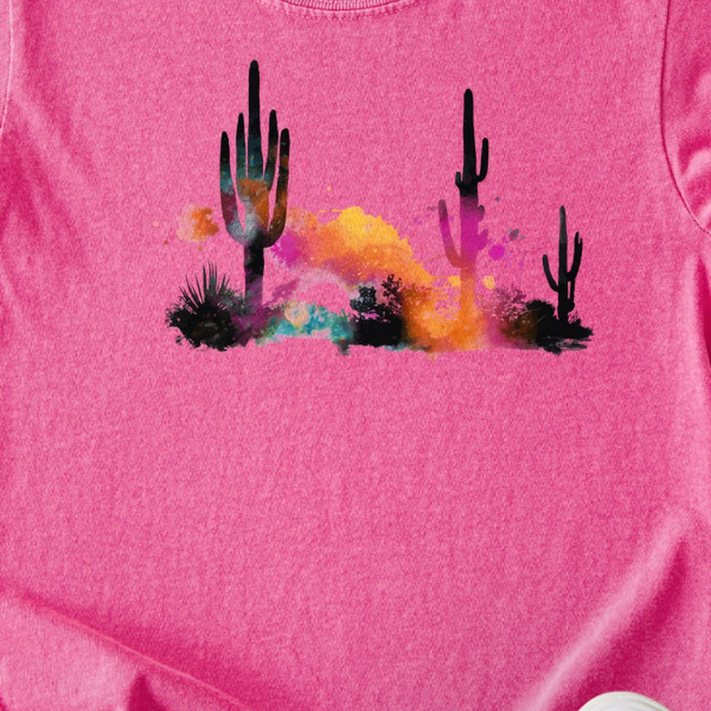 Watercolor Cactus Desert Kids Cotton T-Shirt