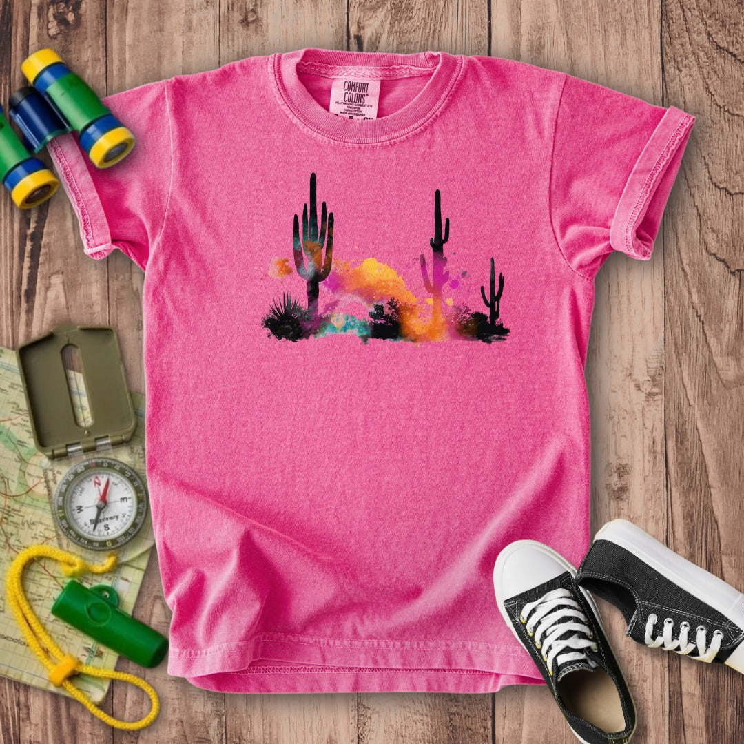 Watercolor Cactus Desert Kids Cotton T-Shirt