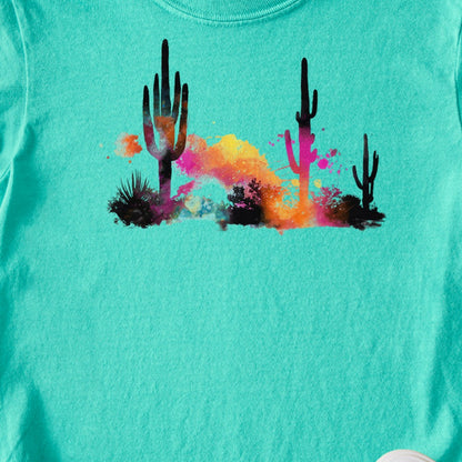 Watercolor Cactus Desert Kids Cotton T-Shirt