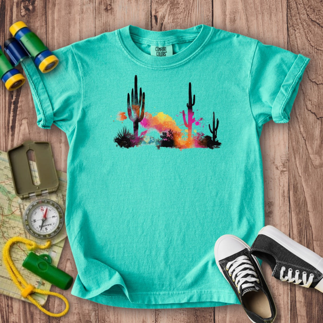 Watercolor Cactus Desert Kids Cotton T-Shirt