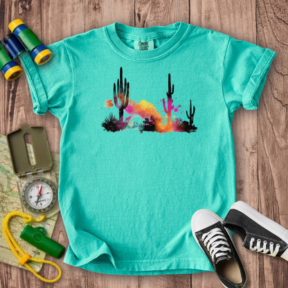 Watercolor Cactus Desert Kids Cotton T-Shirt