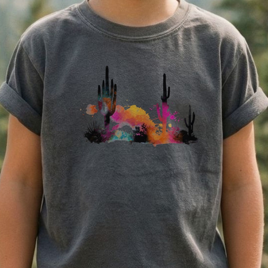 Watercolor Cactus Desert Kids Cotton T-Shirt