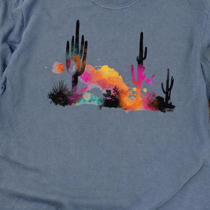 Watercolor Cactus Desert Cotton Long Sleeve