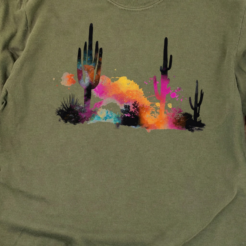 Watercolor Cactus Desert Cotton Long Sleeve