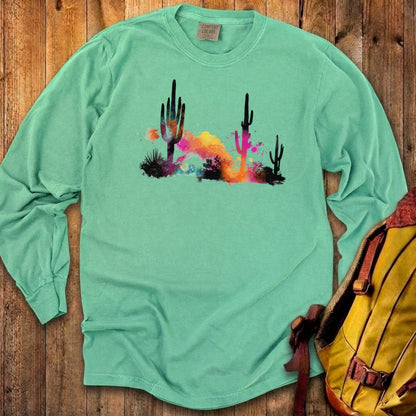 Watercolor Cactus Desert Cotton Long Sleeve