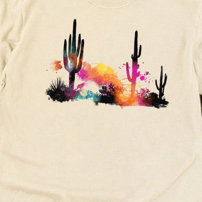 Watercolor Cactus Desert Cotton Long Sleeve