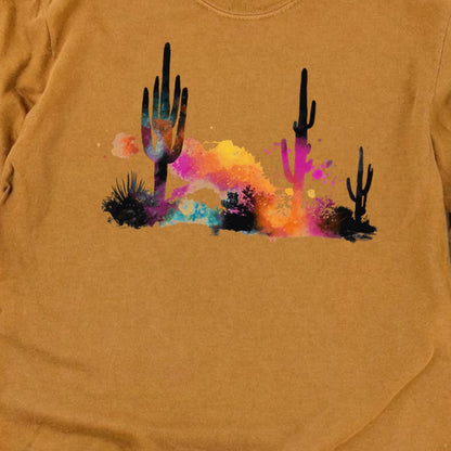 Watercolor Cactus Desert Cotton Long Sleeve