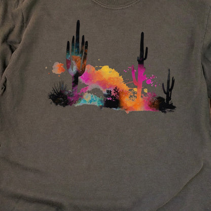Watercolor Cactus Desert Cotton Long Sleeve