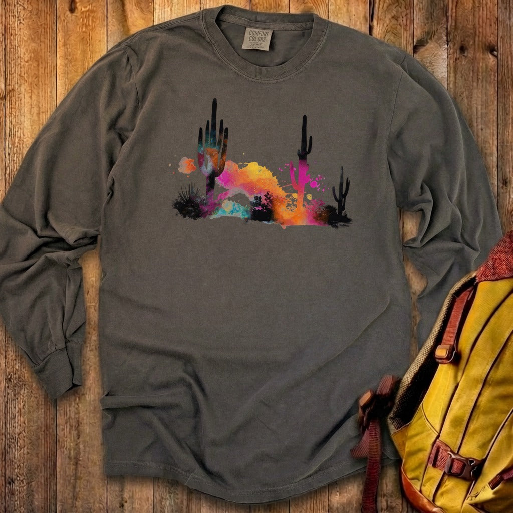 Watercolor Cactus Desert Cotton Long Sleeve