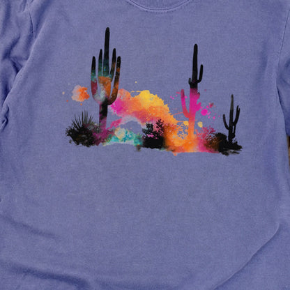 Watercolor Cactus Desert Cotton Long Sleeve