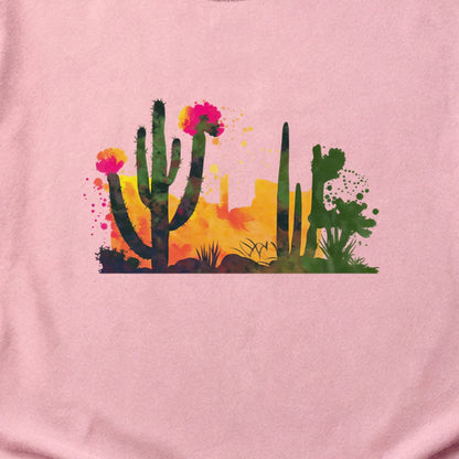 Watercolor Desert Scene Cotton T-Shirt