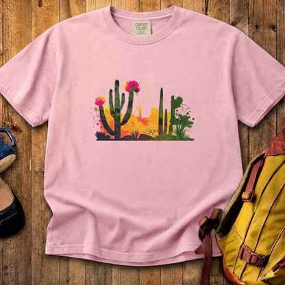Watercolor Desert Scene Cotton T-Shirt