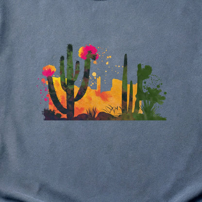 Watercolor Desert Scene Cotton T-Shirt