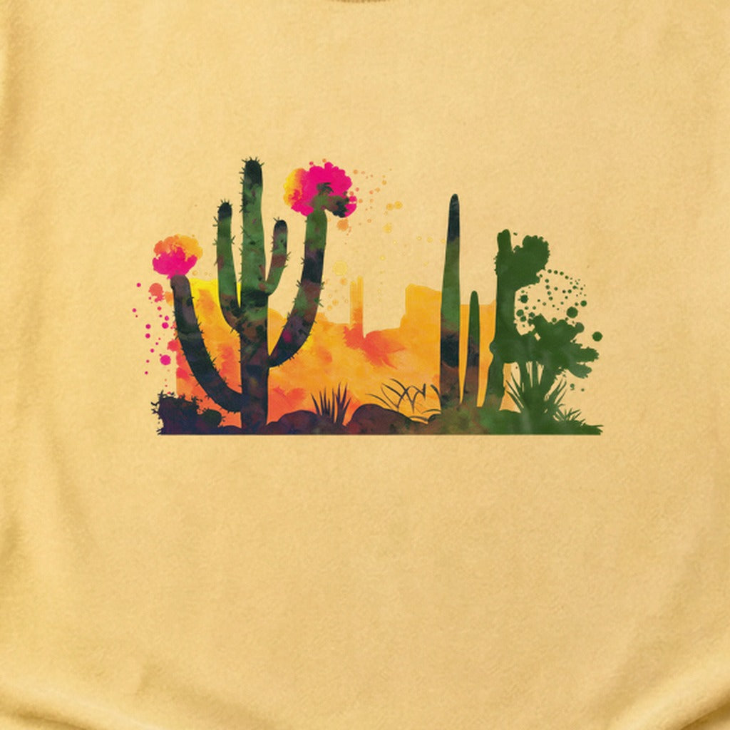Watercolor Desert Scene Cotton T-Shirt