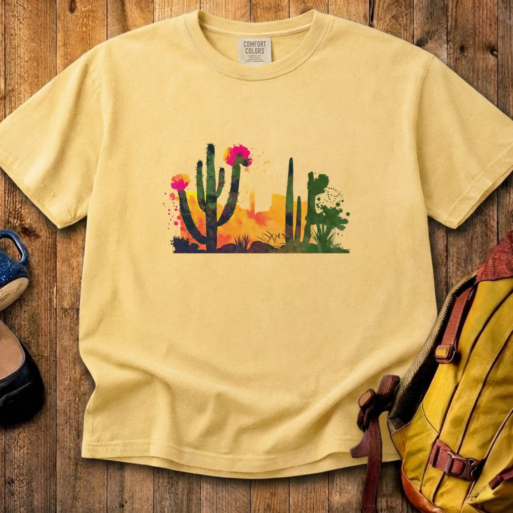 Watercolor Desert Scene Cotton T-Shirt