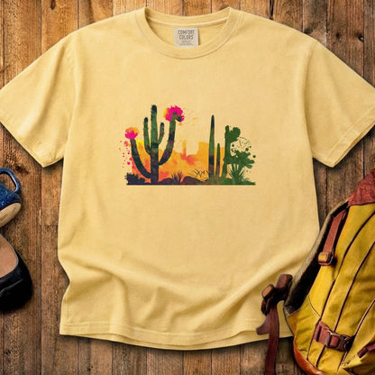 Watercolor Desert Scene Cotton T-Shirt