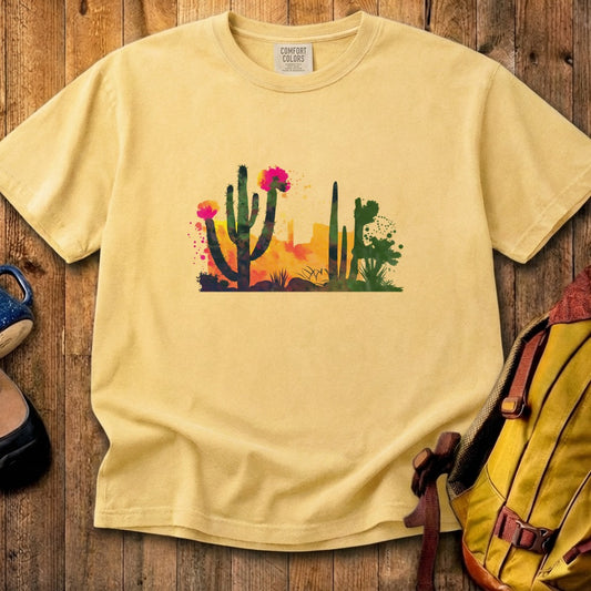 Watercolor Desert Scene Cotton T-Shirt