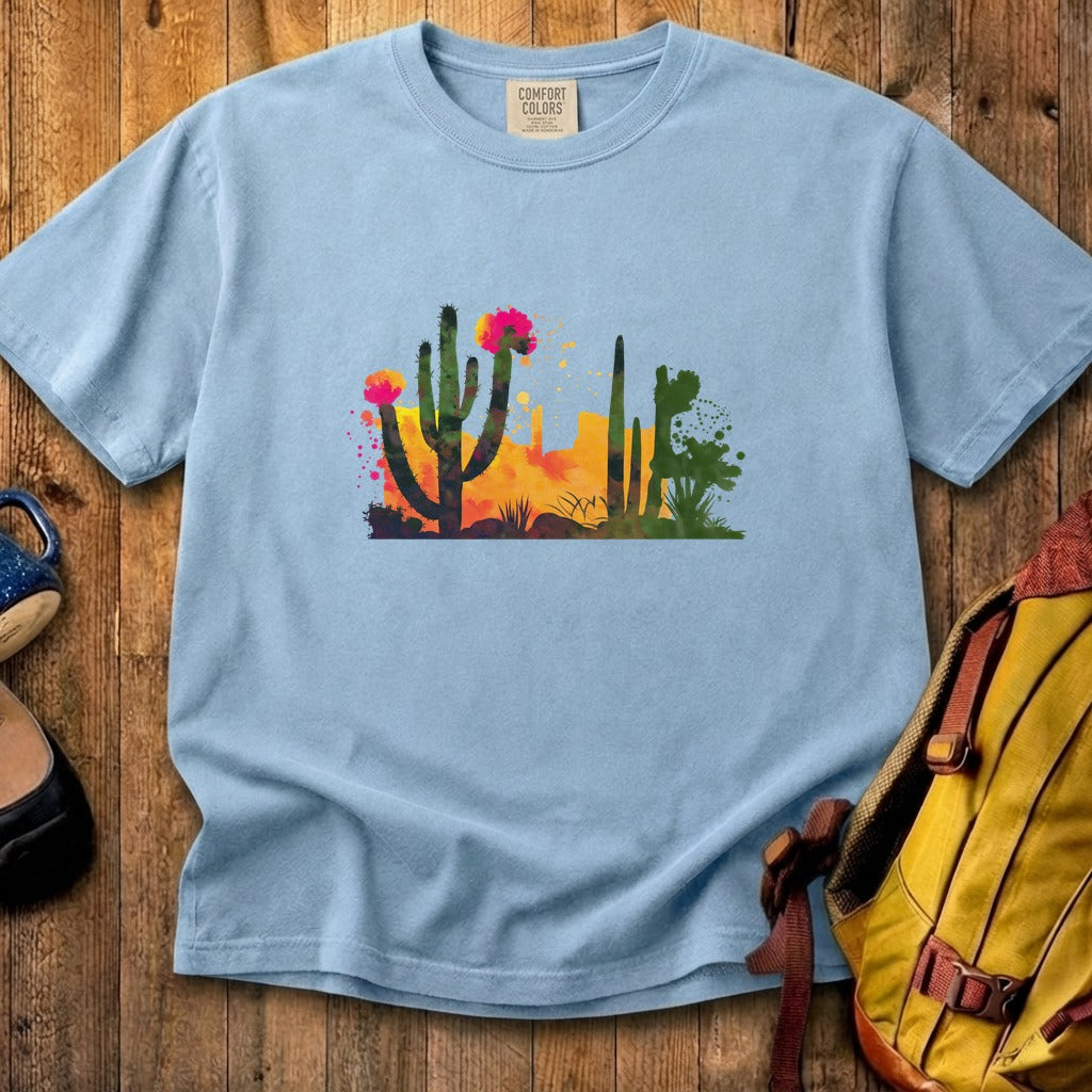 Watercolor Desert Scene Cotton T-Shirt