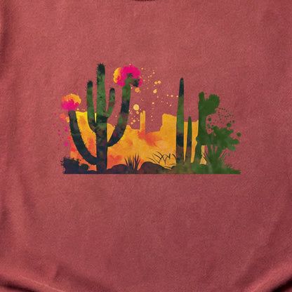Watercolor Desert Scene Cotton T-Shirt