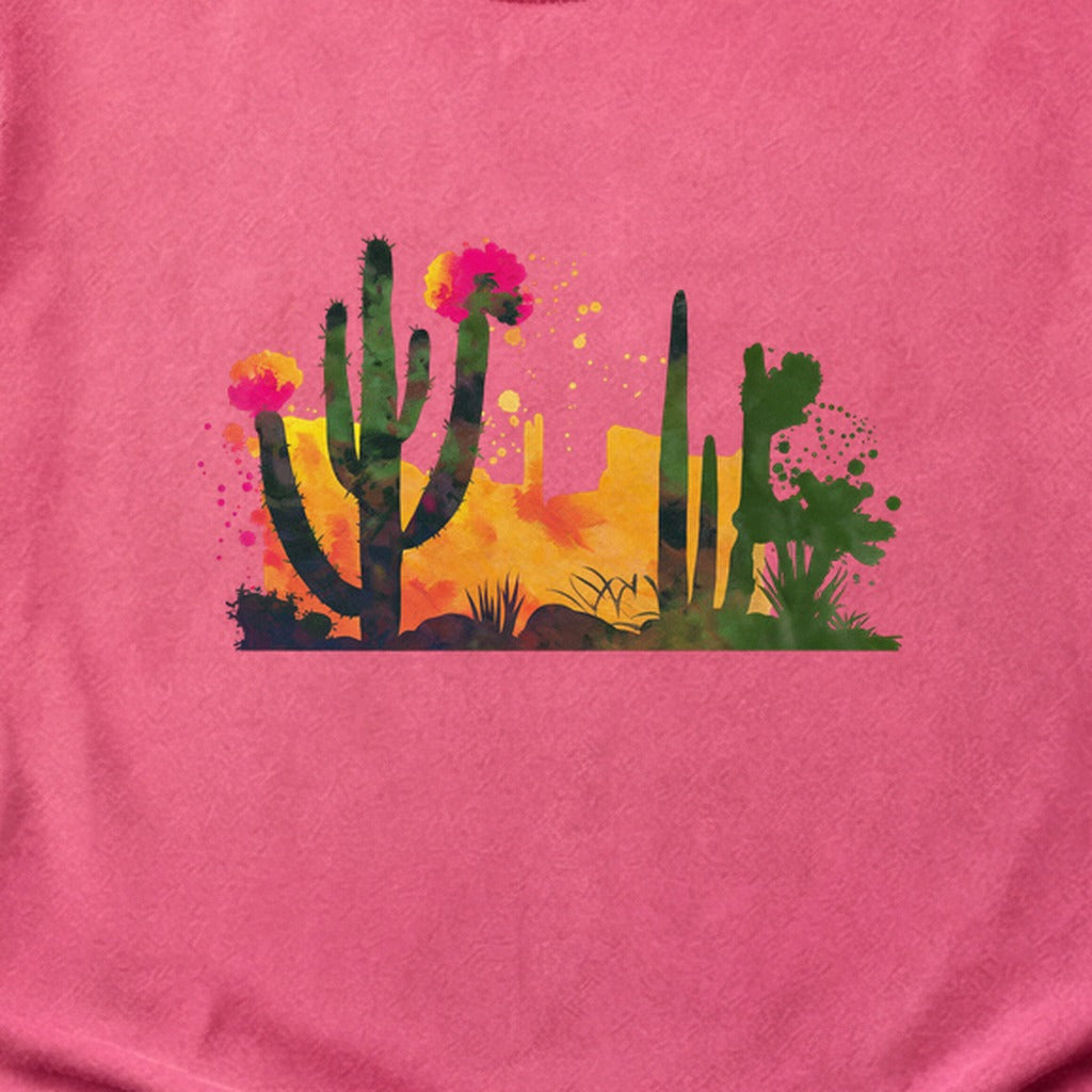 Watercolor Desert Scene Cotton T-Shirt