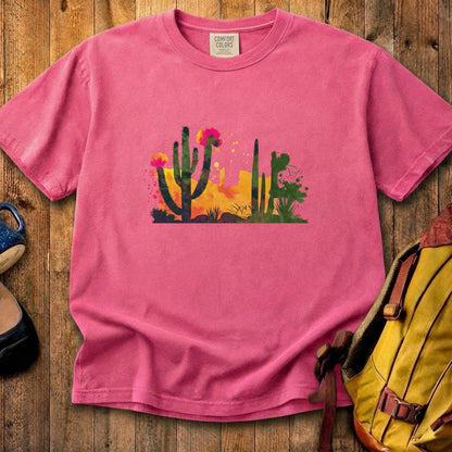 Watercolor Desert Scene Cotton T-Shirt