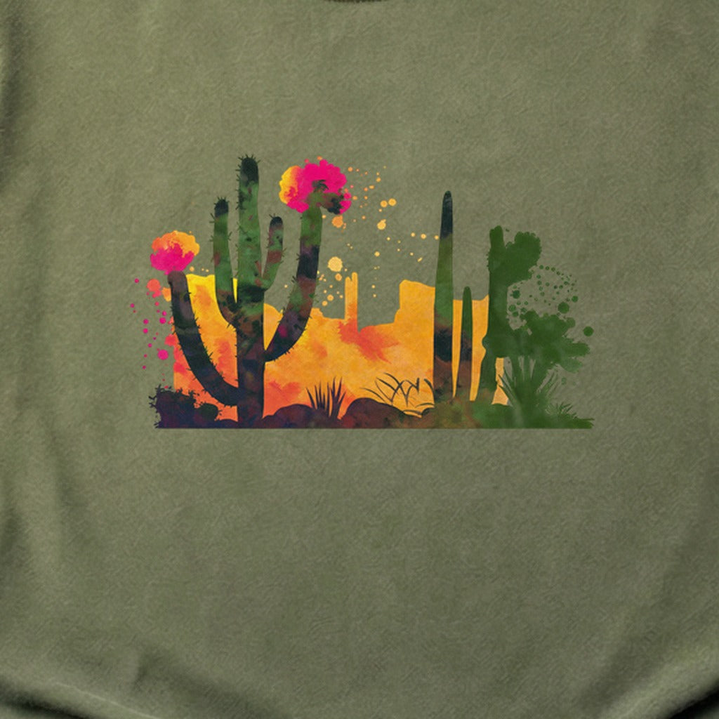 Watercolor Desert Scene Cotton T-Shirt